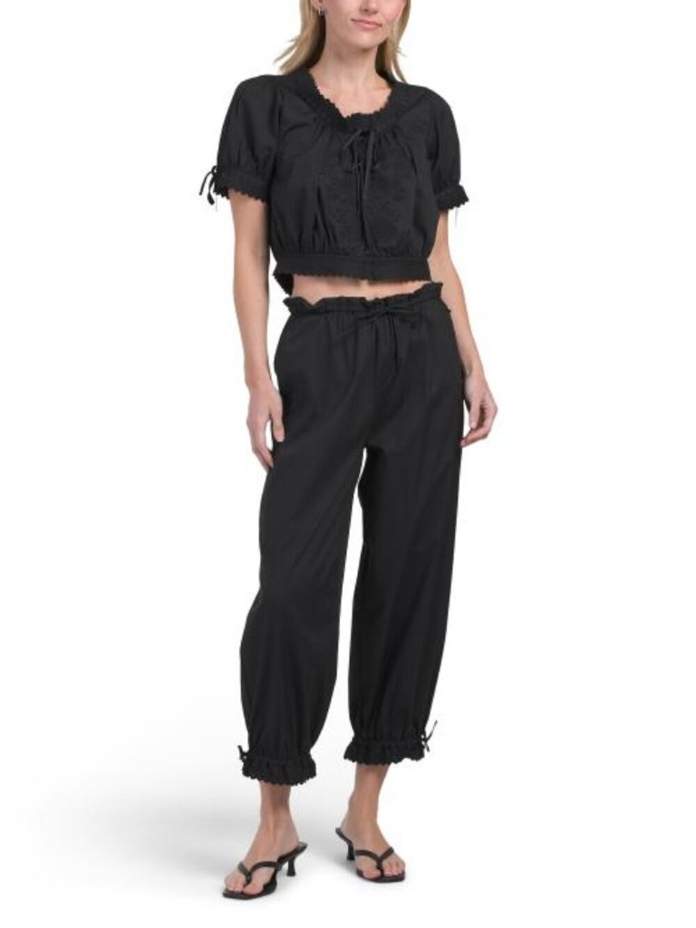HOUSE OF HARLOW 1960 2pc Embroidered Top And Pants Set